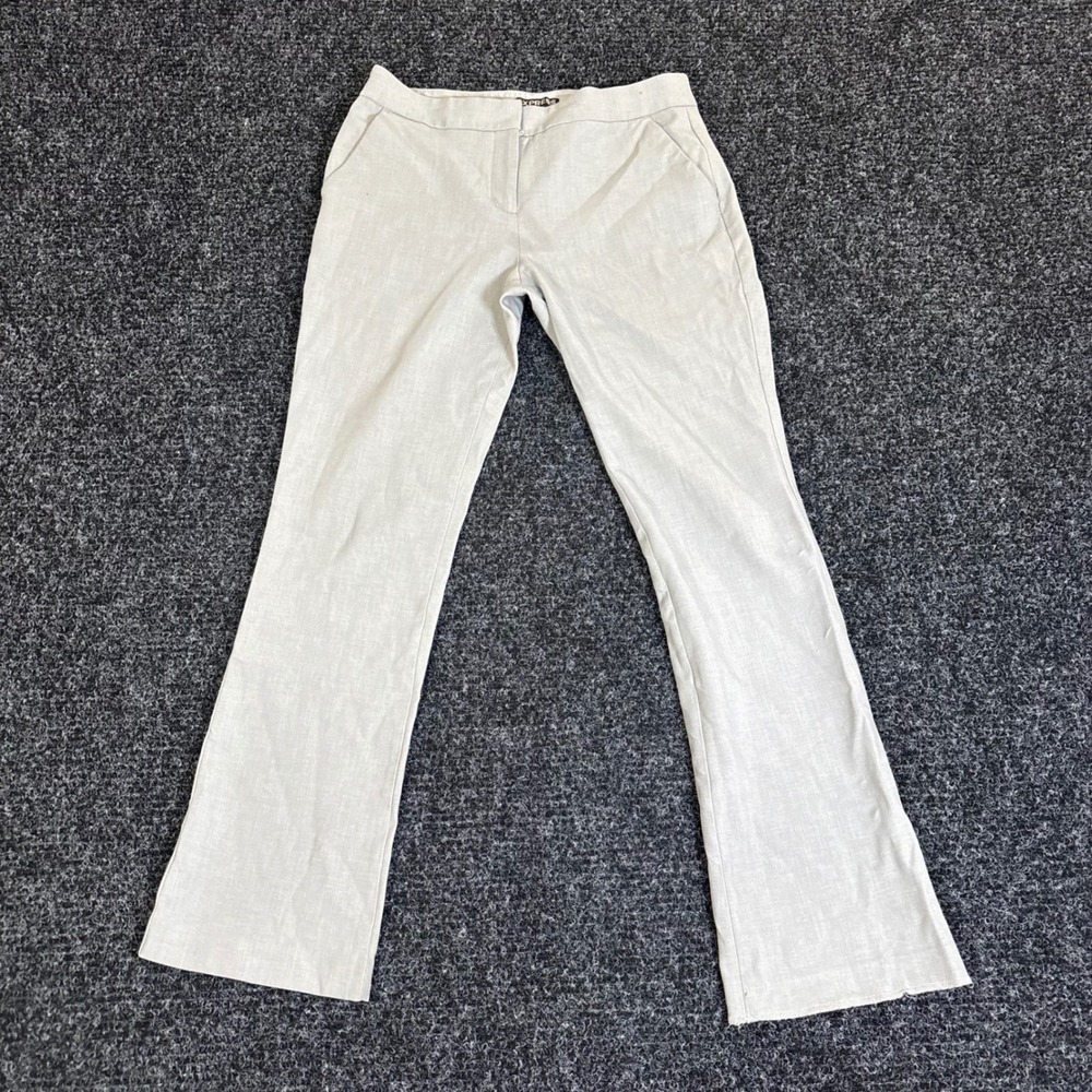 Express Columnist Dress Pants Womens 6s Light Gray Stretch Flare Trousers Work